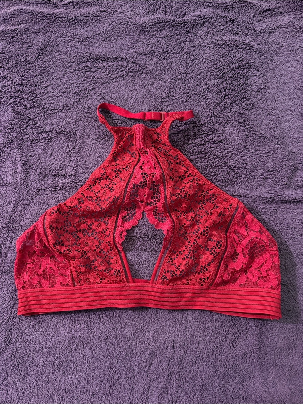 Victoria's Secret Red Lace Halter Bralette